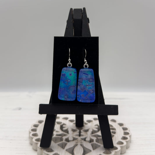 Vintage Blue Glass Earrings