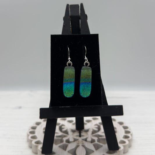 Sunset Stripe Glass Earrings