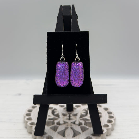 Simple Pink Glass Earrings