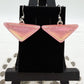 Pink Geometric Dichroic Glass Earrings