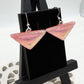 Pink Geometric Dichroic Glass Earrings