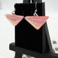 Pink Geometric Dichroic Glass Earrings
