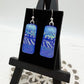 Blue Zebra Dichroic Glass Earrings