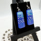 Blue Zebra Dichroic Glass Earrings