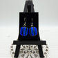 Cobalt Stripe Dichroic Glass Earrings