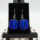 Cobalt Stripe Dichroic Glass Earrings