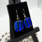 Cobalt Stripe Dichroic Glass Earrings