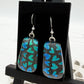 Blue Heart Dichroic Glass Earrings