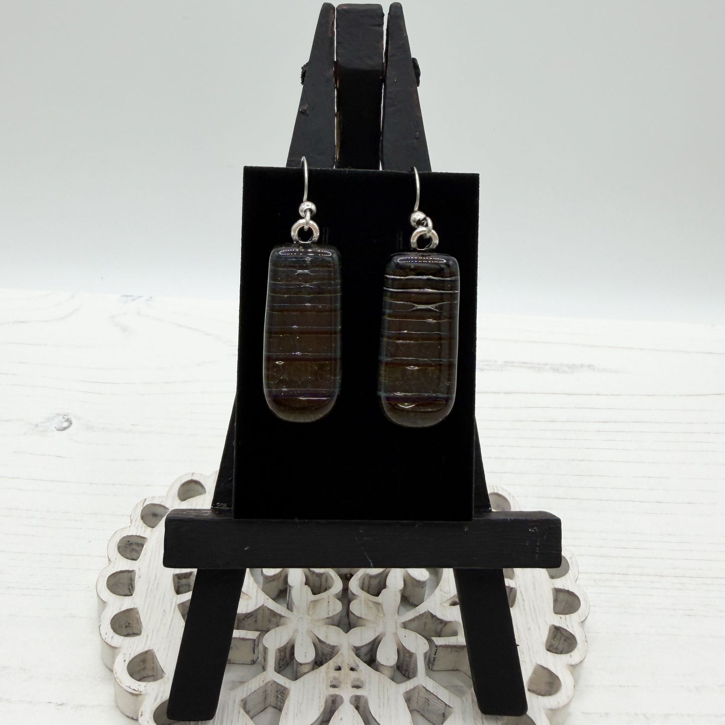 Bronze Dichroic Glass Earrings