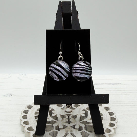 Zebra Dichroic Glass Earrings