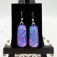 Rainbow Purple Dichroic Glass Earrings