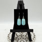 Aqua Stripe Dichroic Glass Earrings