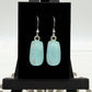 Aqua Stripe Dichroic Glass Earrings