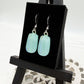 Aqua Stripe Dichroic Glass Earrings