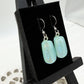 Aqua Stripe Dichroic Glass Earrings