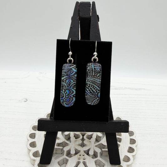 Paisley Dichroic Glass Earrings
