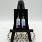 Silver Stripe Dichroic Glass Earrings