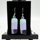 Silver Stripe Dichroic Glass Earrings
