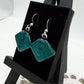 Teal Dichroic Glass Earrings