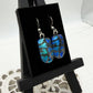 Green Heart Dichroic Glass Earrings