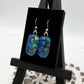 Green Heart Dichroic Glass Earrings