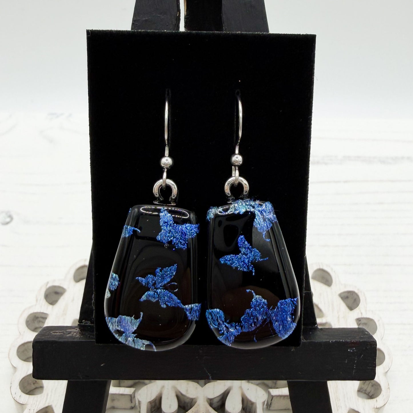 Flutter Butterfly Dichroic Glass Earrings