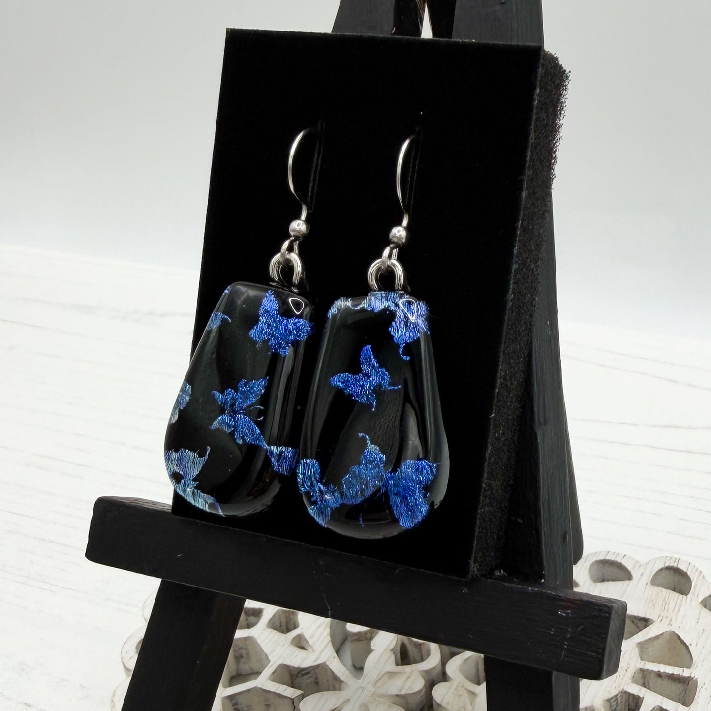 Flutter Butterfly Dichroic Glass Earrings