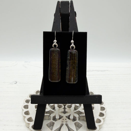 Bronze Dichroic Glass Earrings