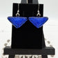 Crinkle Blue Dichroic Glass Earrings
