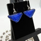Crinkle Blue Dichroic Glass Earrings