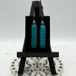 Teal Drop Dichroic Glass Earrings