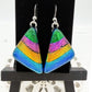 Bold Geometric Dichroic Glass Earrings