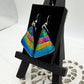 Bold Geometric Dichroic Glass Earrings