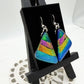 Bold Geometric Dichroic Glass Earrings