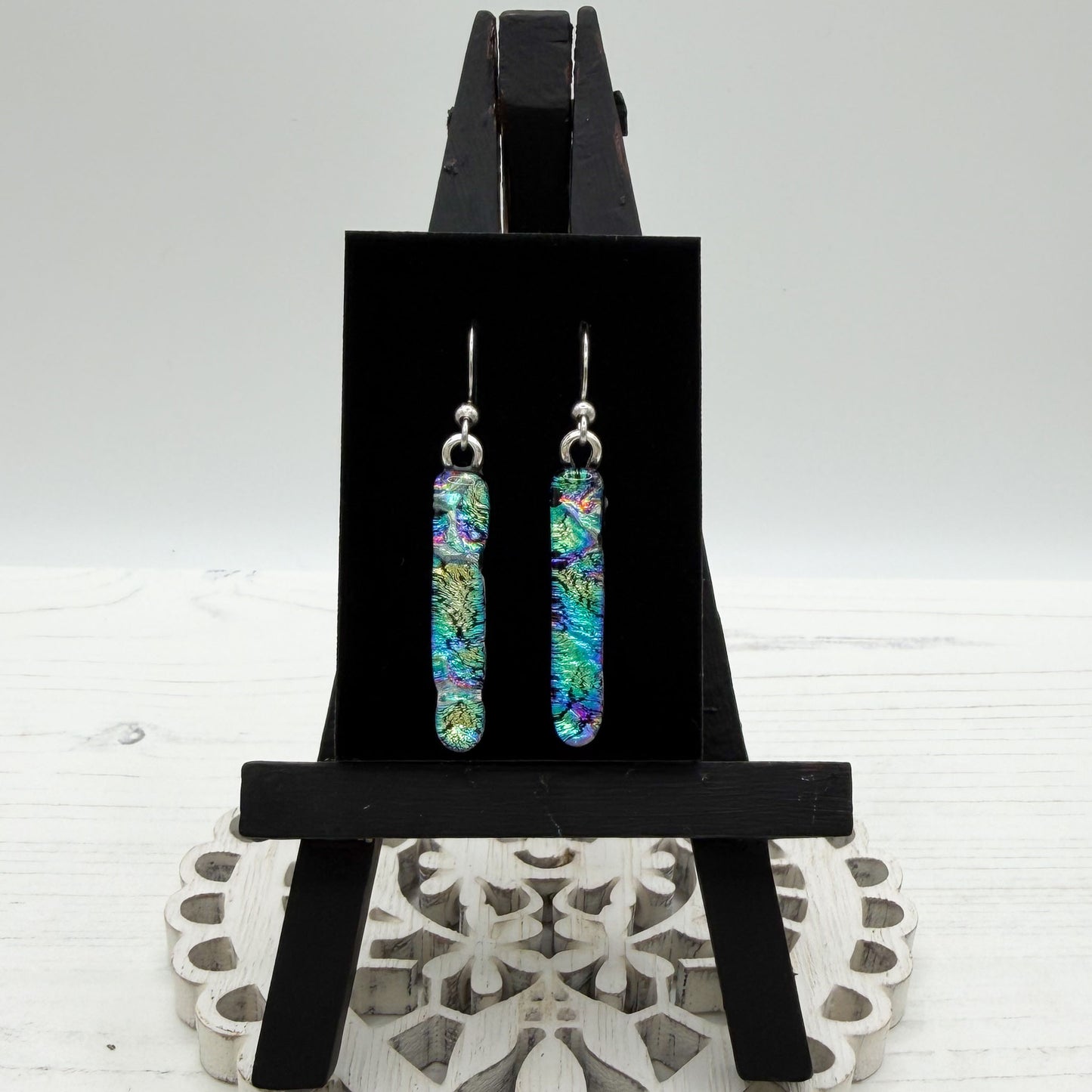 Rainbow Dichroic Glass Earrings