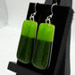 Lime Green Dichroic Glass Earrings