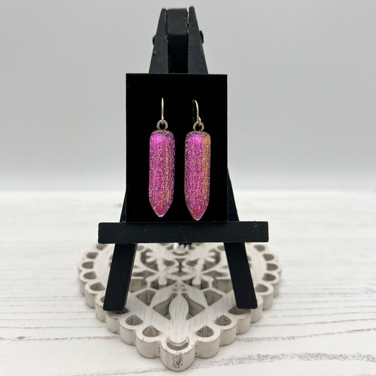 Pink Point Glass Earrings
