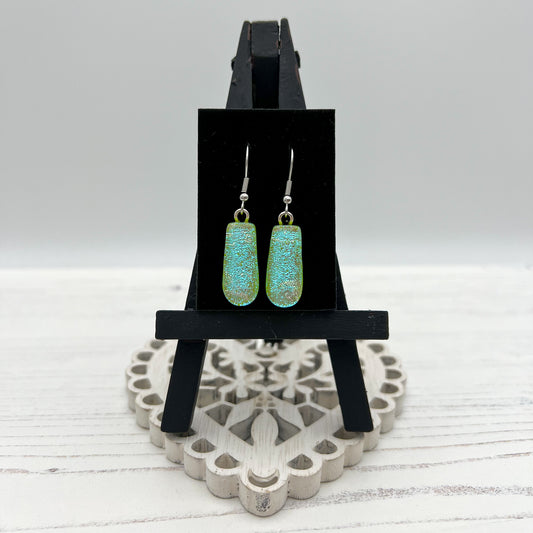 Blue Green Glass Earrings
