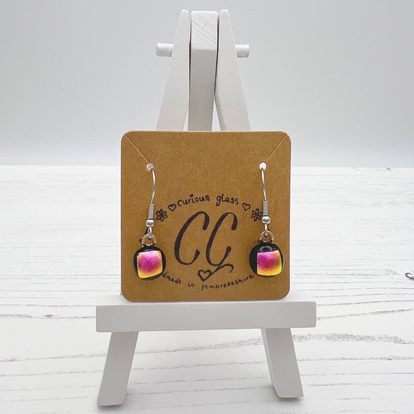 Shades of Pink & Purple Glass Earrings