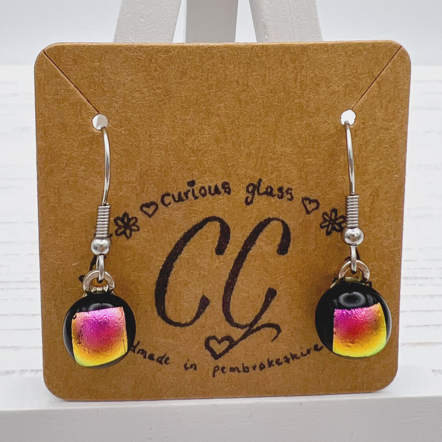 Shades of Pink & Purple Glass Earrings