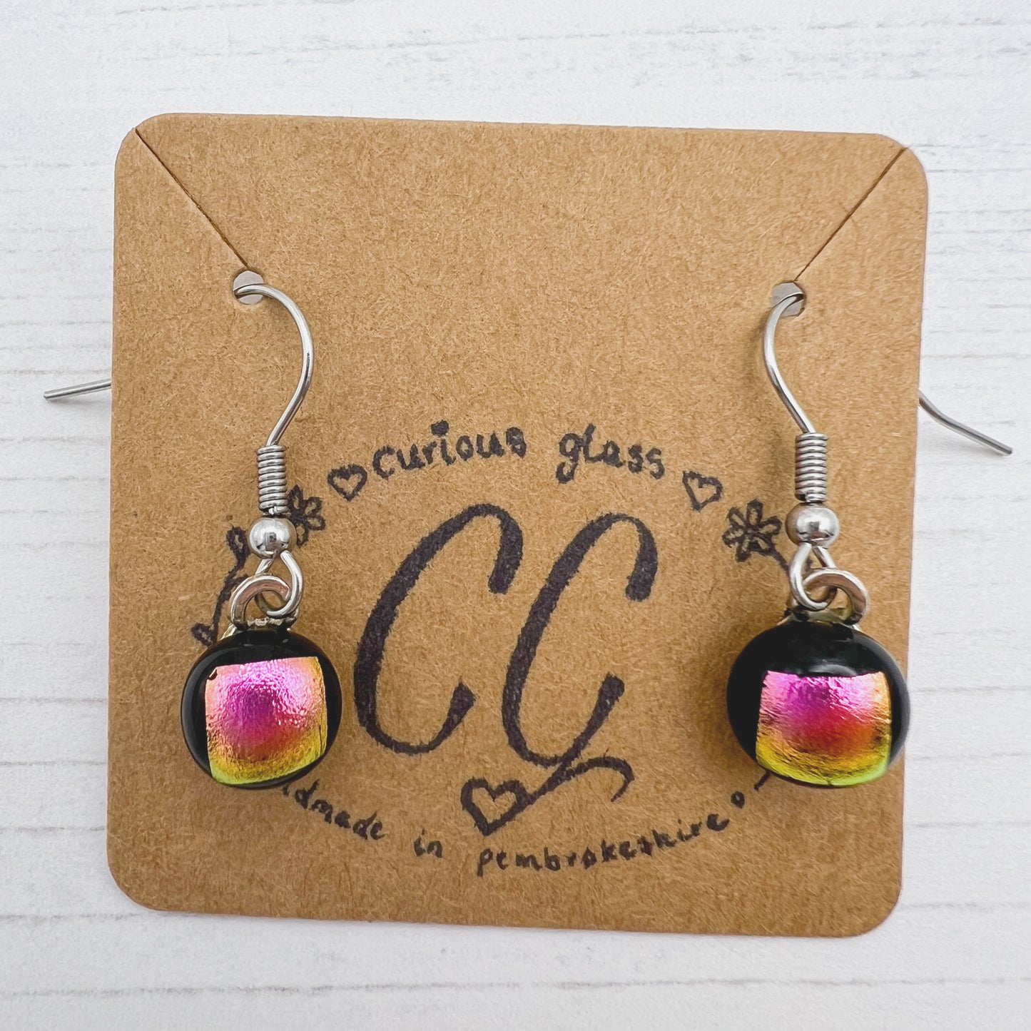 Shades of Pink & Purple Glass Earrings