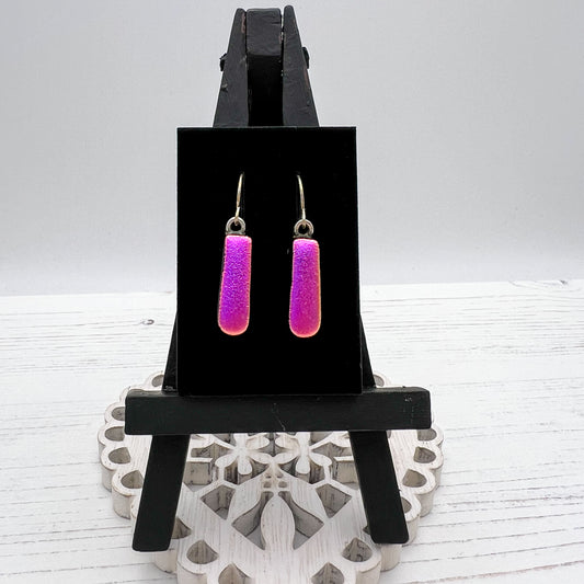Matte Pink Glass Earrings