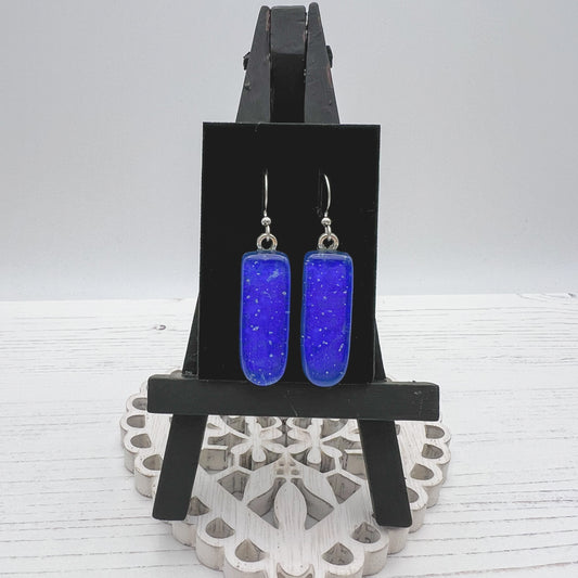 Purple Blue Glass Earrings