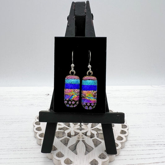 Multicoloured Stripes Glass Earrings