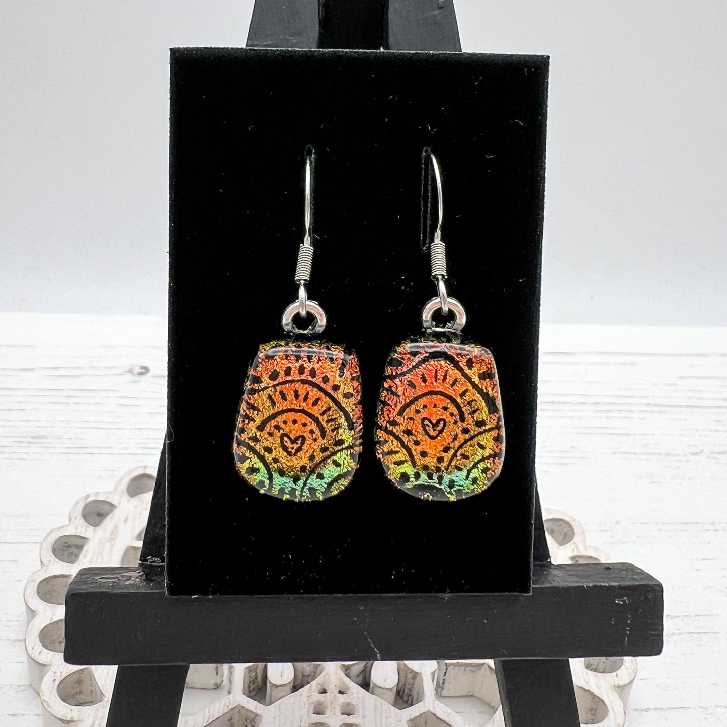 Heart Dots Glass Earrings