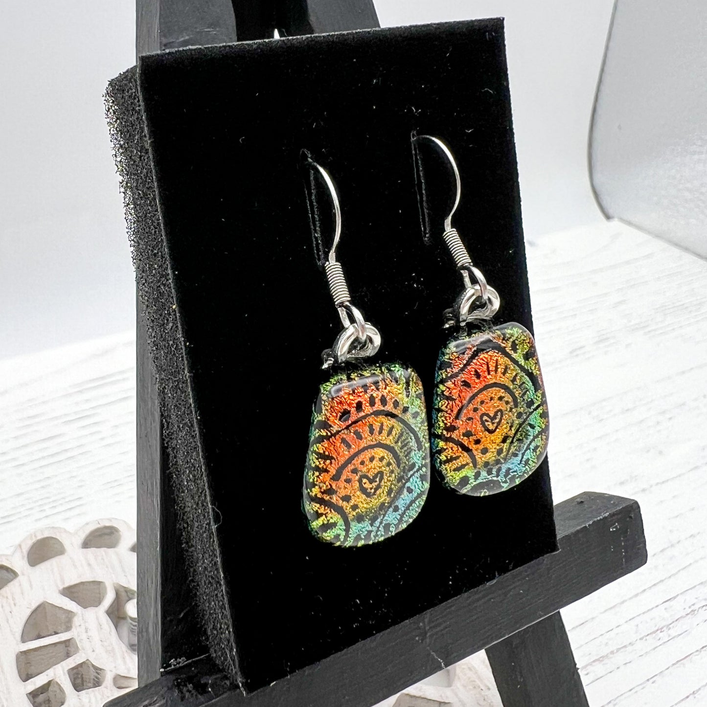 Heart Dots Glass Earrings