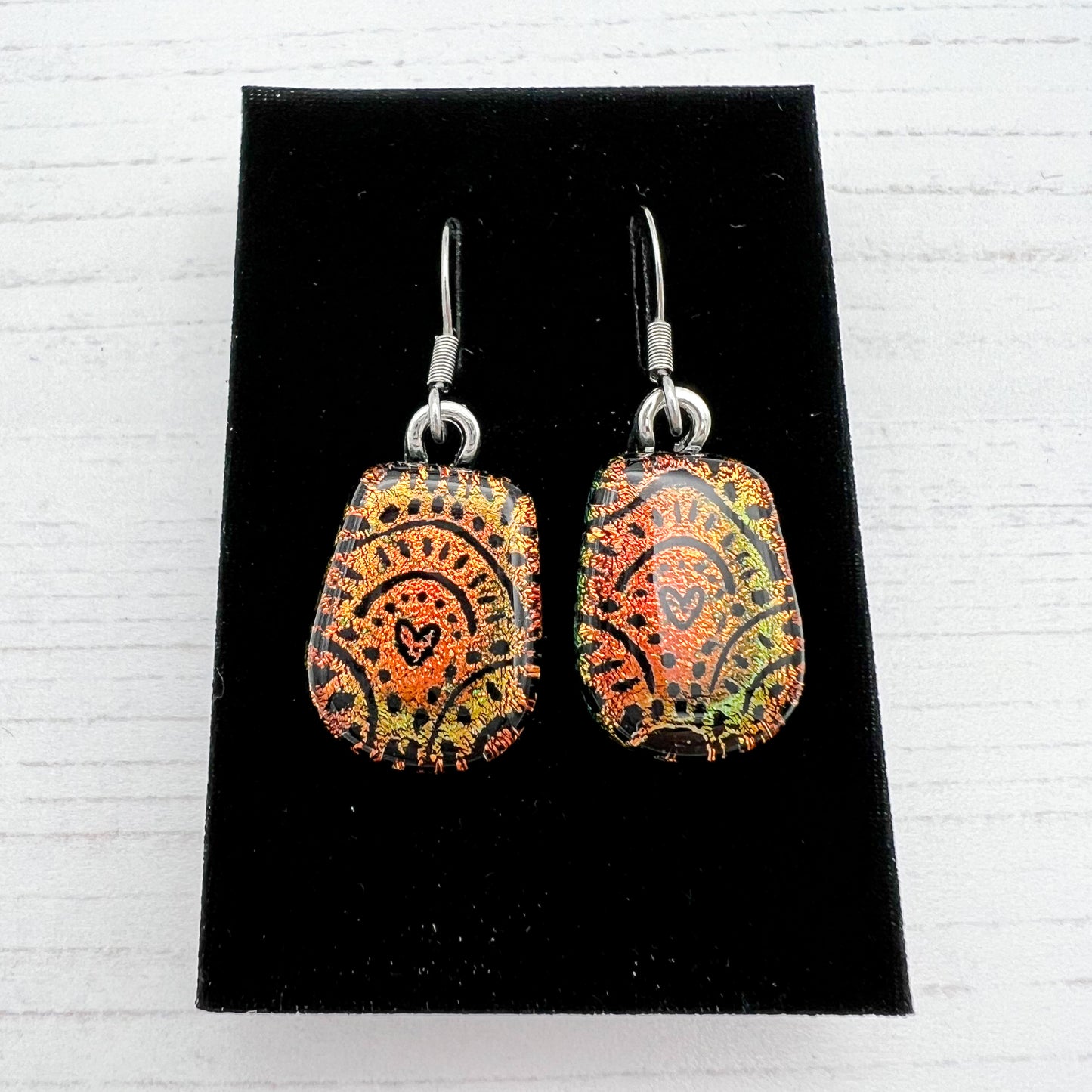 Heart Dots Glass Earrings