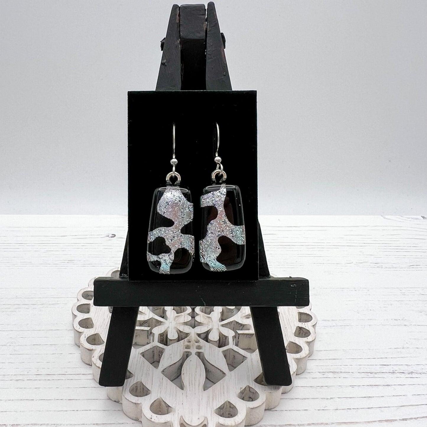 Cow Print Glass Earrings