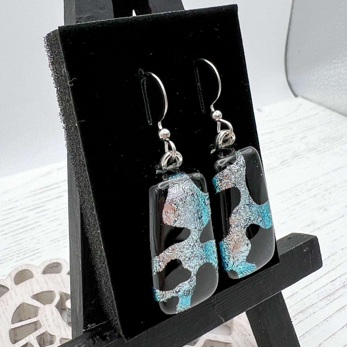Cow Print Glass Earrings