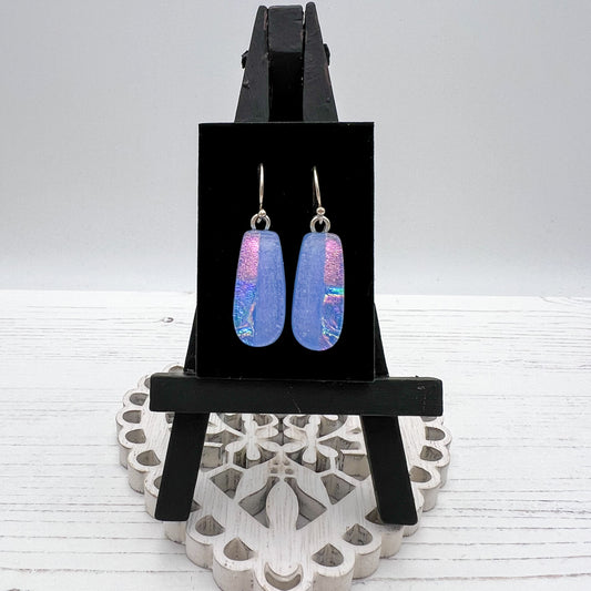 Blue Pink Glass Earrings
